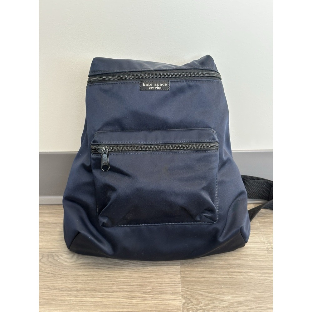 Kate Spade, Mini Nylon Backpack, Navy, Two Pockets